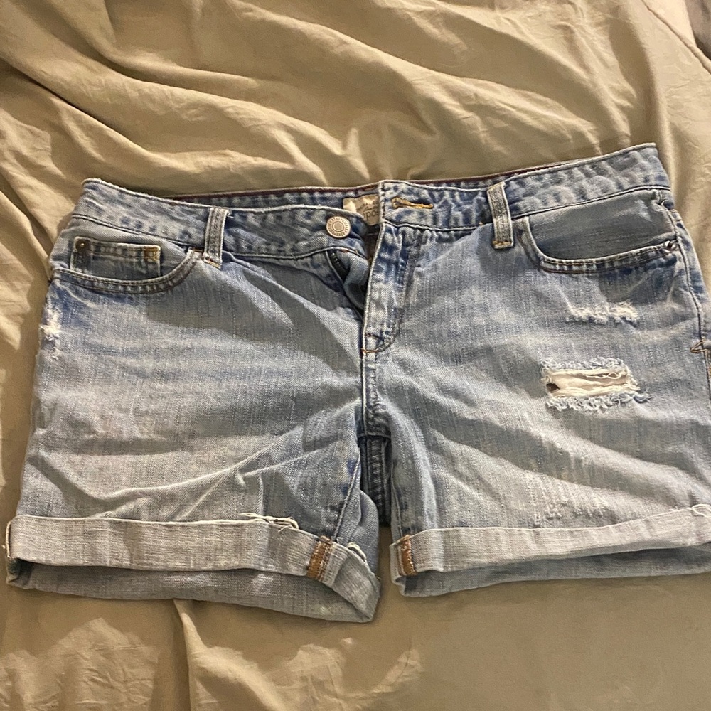 Aeropostale Blue Jean Shorts Distressed Cuffed